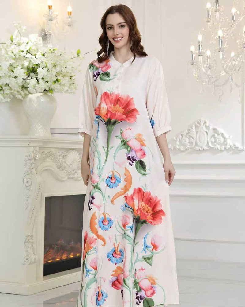 Printed floral house dress